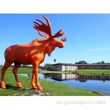 Escultura decorativa al aire libre de los alces de la fibra de vidrio